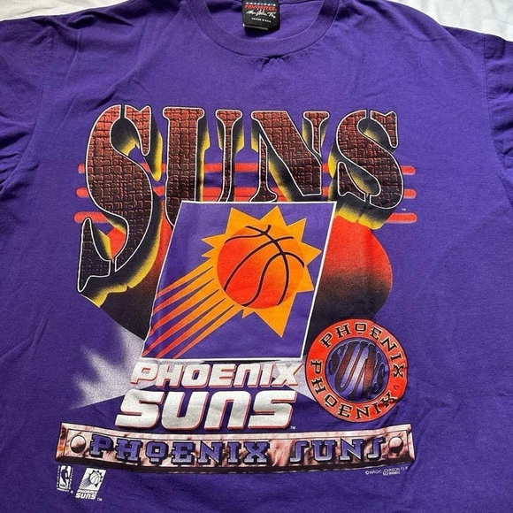 Vintage 1990s Purple Magic Johnson Phoenix Suns Graphic T-Shirt XL - Picture 2 of 5
